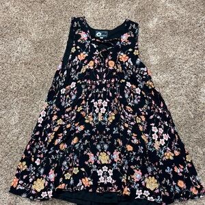 Chic Black Floral Sleeveless Dress
